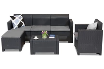 Un ensemble de salon en technorotin Nebraska Lounge Corner 5 anthracite Bica