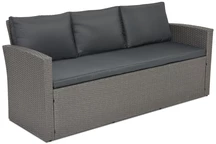 Canapé 3 places en poly rotin anthracite Marsylia Garden Point