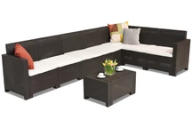 Canapé d'angle en rotin Nebraska Corner Max 7 marron Bica