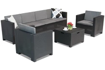 Colorado Coffee Box Max 6 ensemble de canapé en polyrotin anthracite Bica