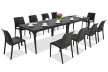 Élégante salle à manger de jardin Oslo/Volga 10 anthracite Bica
