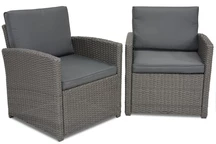 Fauteuil en résine tressée Monaco Garden Point anthracite - ensemble de 2 pièces