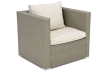 Fauteuil en résine tressée Rome Garden Point gris clair