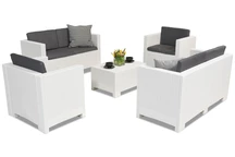 Kunststof rotan meubelset Colorado Coffee 6 wit Bica