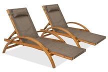 Lot de deux bains de soleil Acapulco Garden Point en bois