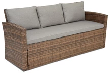 Marsylia Garden Point Canapé 3 places en poly rotin marron