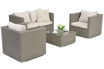 Meubles de jardin en résine tressée Roma Coffee 4 Garden Point gris clair