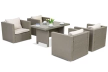 Meubles de jardin en résine tressée Roma Premium 4 Garden Point gris clair