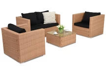 Salon de jardin en rotin Roma Coffee 4 Garden Point cappuccino