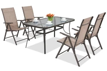 Stalen dining tuinmeubels Modena/Rosario voor 4 personen Garden Point bruin