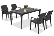 Stijlvolle dinerset Oslo/Indiana 4 antraciet Bica