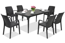 Stijlvolle dinerset Oslo/Indiana 6 antraciet Bica