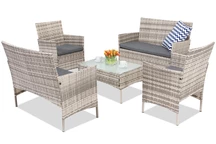 Tuinmeubelen van kunststof rotan Calabria Coffee 6 Premium Garden Point grijs
