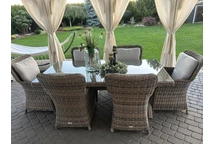 Salon de jardin London Garden Point en techno rotin cappuccino