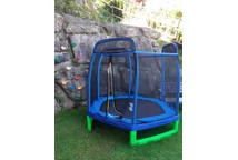 Mini tuintrampoline met outdoor net 213 cm Jump Hero groen