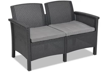 Canapé 2 places en poly rotin Venezia 2 anthracite Bica