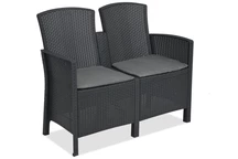 Canapé 2 places polyrotin Lido 2 anthracite Bica