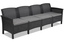 Canapé 4 places en technorotin anthracite Venezia 4 Bica