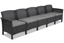 Canapé 5 places Venezia 5 polyrotin anthracite Bica