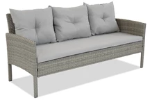 Canapé Bari de techno rotin 3 places Garden Point gris clair