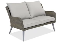 Canapé deux places en résine tressée Bilbao Garden Point gris