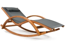 Chaise longue à bascule en bois gris