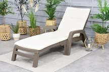 Chaise longue de jardin avec coussin Miami Bica cappuccino