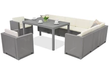 Ensemble canapé d'angle Colorado Comida Max 9 Bica gris technorattan