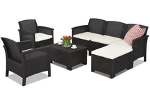 Ensemble de canapé en technorotin Venezia Relax Corner 6 Bica marron