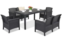 Ensemble en rotin Venezia Apetito 6 anthracite Bica