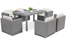 Ensemble rotin Colorado Premium 6 Bica gris