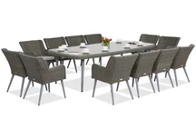 Exclusieve dining tuinset met grote tafel Córdoba voor 12 personen Garden Point grijs