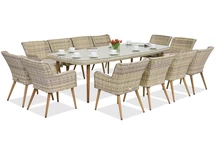 Exclusieve dining tuinset met grote tafel Córdoba voor 12 personen Garden Point zandkleur