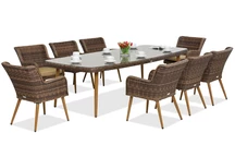 Exclusieve dining tuinset met grote tafel Córdoba voor 8 personen Garden Point bruin