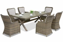 Exclusieve rotan dining tuinset Londen Garden Point cappuccino