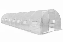 Folie tunnel met metalen frame 3x10m Tuinpunt wit met deur