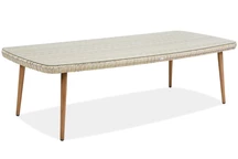 Grande table en résine tressée Cordoba Garden Point beige sable