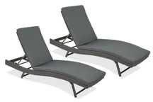 Set van twee antraciet technorattan ligstoelen Bermuda Garden Point