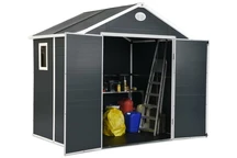 Kunststof gereedschapsschuurtje 2,4 x 1,9 m CoverTech antraciet