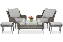 Meubles de jardin Bilbao Terrasse + 2 poufs Garden Point gris