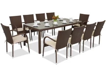 Milaan technorattan tuinmeubelen voor 10 personen met een grote Garden Point tafel