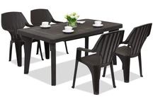 Mobilier de jardin Bergen/Alta pour 4 personnes Bica marron