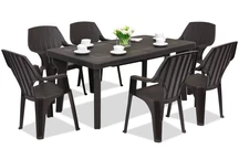 Mobilier de jardin Bergen/Alta pour 6 personnes Bica marron