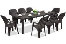 Mobilier de jardin Bergen/Alta pour 8 personnes Bica marron