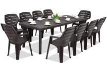 Mobilier de jardin Bergen/Marne pour 10 personnes Bica marron