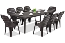 Mobilier de jardin Bergen/Marne pour 8 personnes Bica marron