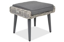 Pouf en résine tressée pour la terrasse Bilbao Garden Point blanc- 2 pièces