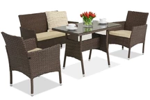 Salon de jardin Valetta Garden Point en techno rotin marron