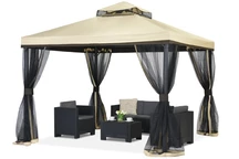 Tonnelle de jardin crème avec moustiquaire Valencia 3x3 m Garden Point