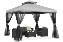 Tuinpaviljoen met muskietennet grijs Valencia 3x3m Garden Point